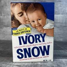 NOS UNOPENED FULL VINTAGE 1960’s IVORY SNOW POWDER DETERGENT SOAP BOX 13OZ
