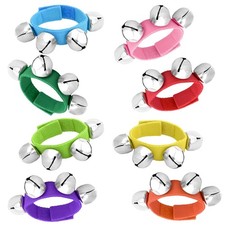 NACHLYNN 8 Pcs Christmas Wrist Bells Bracelet Sleigh Jingle Assorted Colors