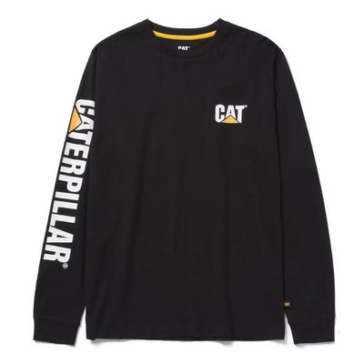 Caterpillar Men Trademark Banner Long Sleeve Tee Apparel Accessories Cotton