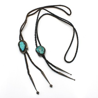 Cravatta Bolo Southwest Sterling Turchese Intrecciato Cord 38" a 45" lotto di 2 #S5467 4