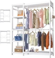 Homykic Bamboo Clothes Rack Garment Rack Whit...