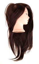 Hairdresser Training Head Natural Hair Brown