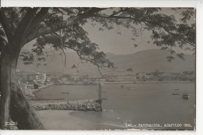 ORIGINAL OLD ACAPULCO MEXICO REAL PHOTO RPPC - PANORAMICA