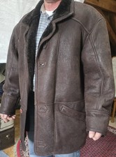 Herren Lammfelljacke Lammfell Wie gewachsen  Gr. 50 Schokobraun Vintage