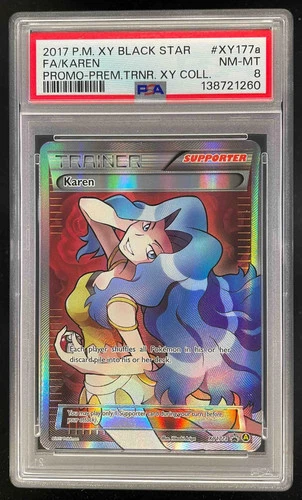 Pokemon XY Black Star Promos Premium Trainer #XY177a Karen PSA 8
