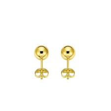 14k Yellow Gold Polished Round Stud Earrings 3mm