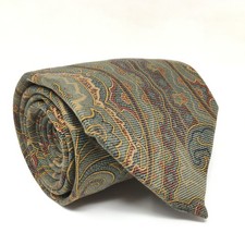 NEW Brooks Brothers Makers Wide Tie Green Brown Floral Paisley Silk Made USA