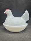 Vintage Indiana Glass Milk Glass 4 Inch Hen on a Nest Candy Dish