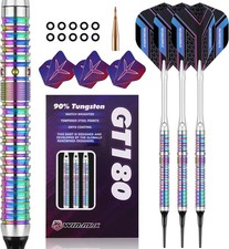 Darts Soft Tip Set - 90 Tungsten Soft Tip Darts Set Professional 18 Purple