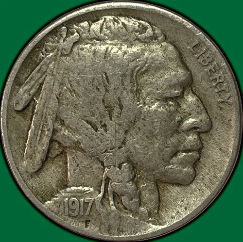 1917 Buffalo Nickel Choice Very Fine VF+/XF Coin #36974
