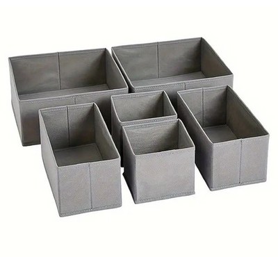 6 Stück Faltbare Aufbewahrung Schublade Organizer Box Ordnung Socken BH Krawatten Schublade Teiler