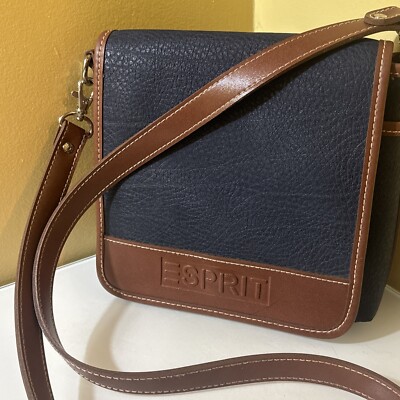Vintage Esprit Cross Body Navy And Brown GUC
