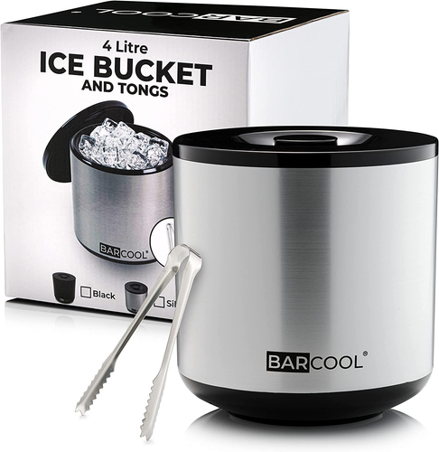 Ice Bucket with Lid and Ice Tongs | 4 Litre | round & Double Walled Insulation | - Picture 2 of 12