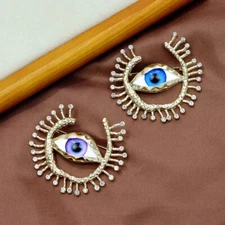 Vintage Women Men Fashion Eyes Crystal Enamel Badges Pins Classic  Accessories