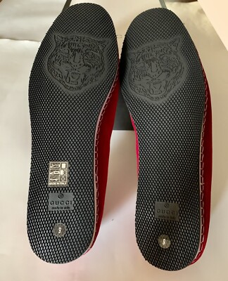 AUTHENTIC Gucci Size 9 Men\'s w/ AM Appliqué Velluto Marmara Rosso Loafers  NWB AUTHENTIC Gucci Size 9 Men main image 2
