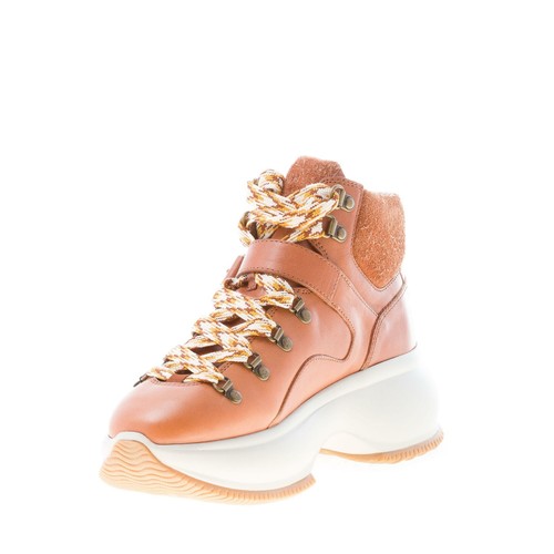 HOGAN damen schuhe Maxi I Active natürlich braun leder bootie sneaker - Bild 6 von 7