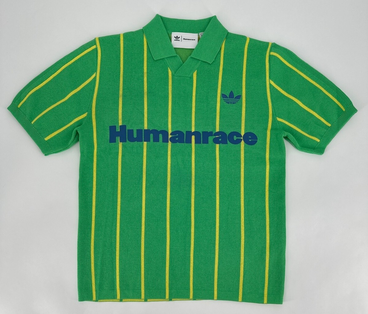 Adidas Shirt Mens XS Pharrell Human Race Hu Green Knit Polo Jersey
