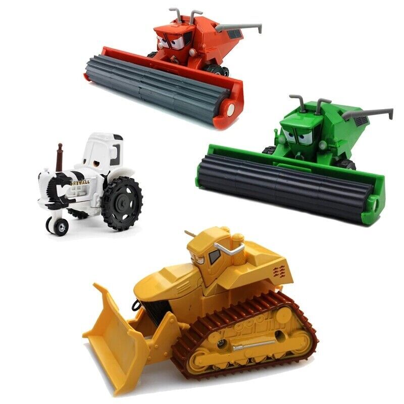 Disney Pixar Cars Cow Tractor & Frank Harvester Metal 1:55 Diecast Toy Loose New