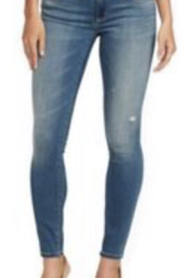 Vintage America Womens Wonderland Skinny Jeans Blue Stretch Denim