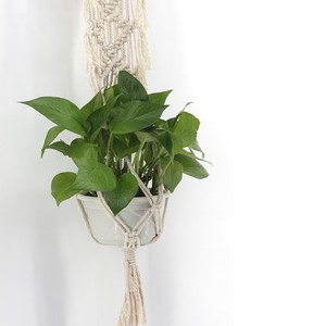 Hand Knit Wall Hanging Plant Pot Planter Indoor Garden Fence Basket 110cm Ebay