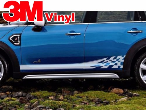 MINI Countryman Checkered  Side Graphic Decal Stripes Kit 3M Vinyl - Picture 1 of 4