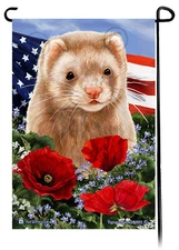 Patriotic Flowers Garden Flag - Cinnamon Ferret