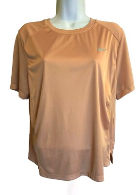 Nike Dri Fit Running Top Womens Beautiful Rose Taupe Pink Color Breathable Sz XL