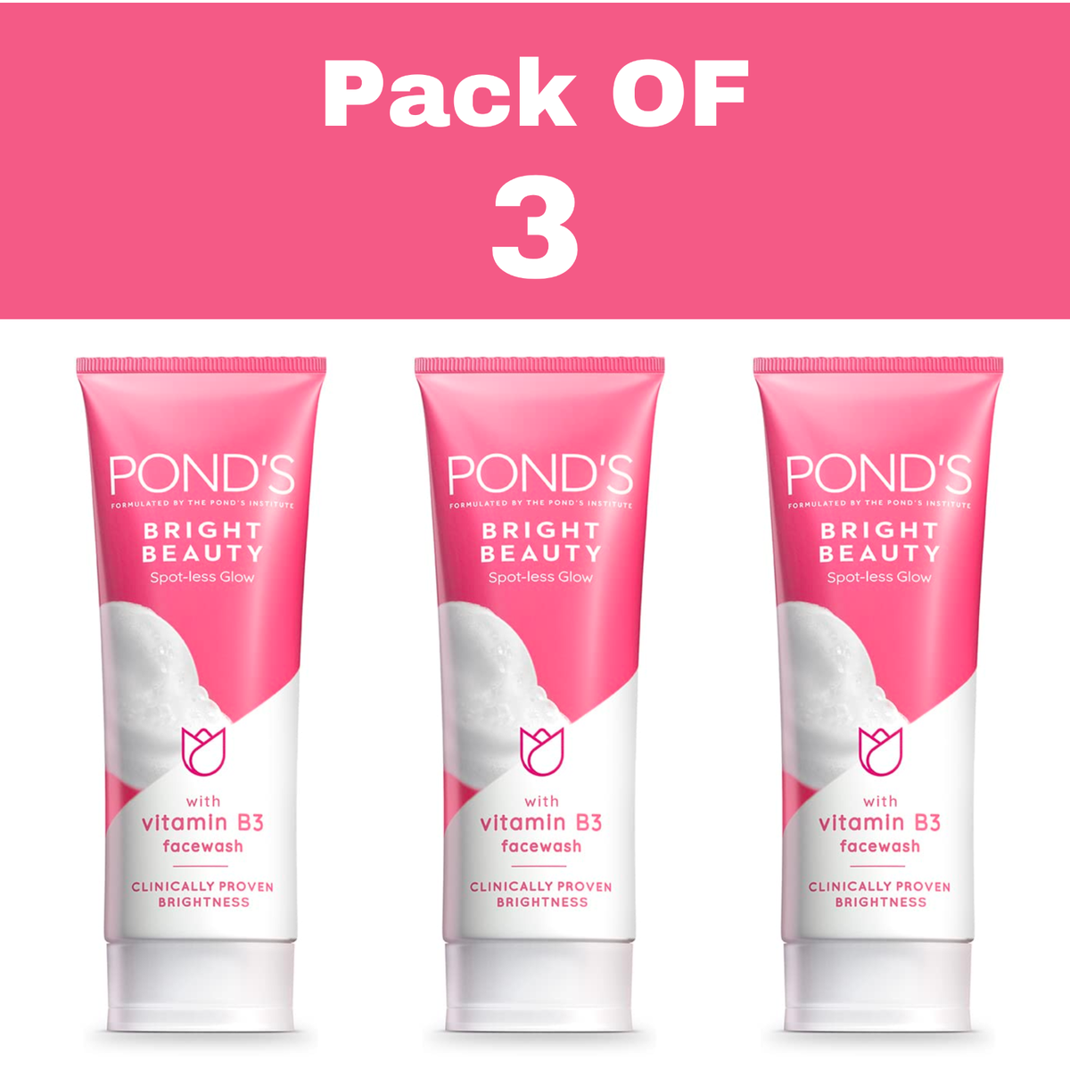 3 X POND'S Bright Beauty Spotless Glow Face wash with Vitamin B3