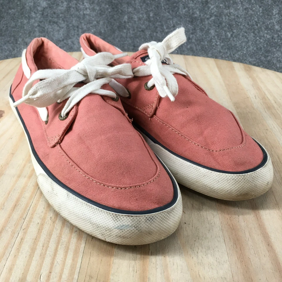 Sperry Top Sider Boat Shoes Womens 9 Pink Canvas Lace Up Slip On Low STS83189 - Image 3 of 4