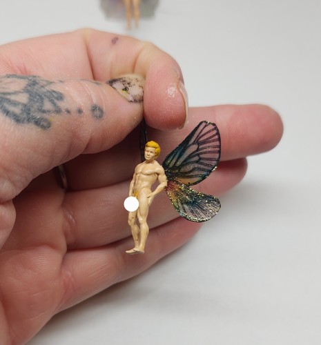 made to order hand crafted nude male fairy figurine for miniature gardens - Picture 12 of 18
