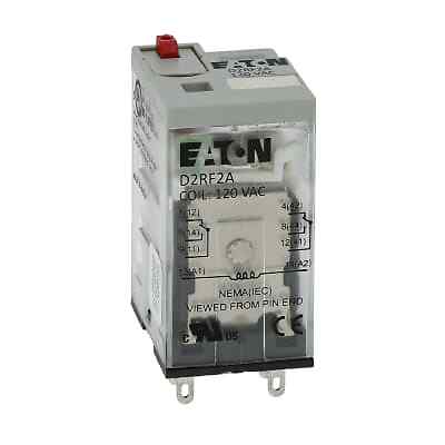 1Pc Eaton Cutler Hammer D2Rf2A Ice Cube Relay, Dpdt, 12A, 120Vac Coil