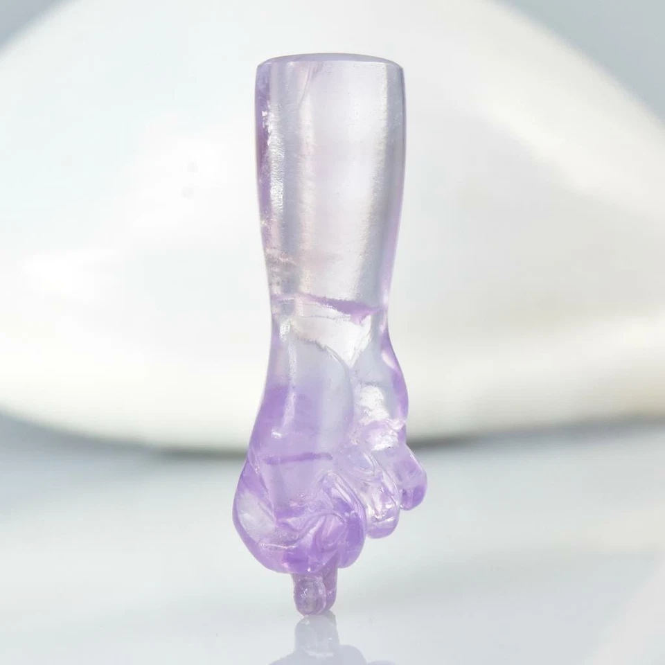 Amatista Mano Fico Figa Tallado a Mano Usado para Colgante Amuleto Protector 5.00g Foto 2 de 4