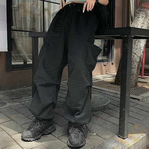 Unisex Baggy Pants Cargo Drawstrings 