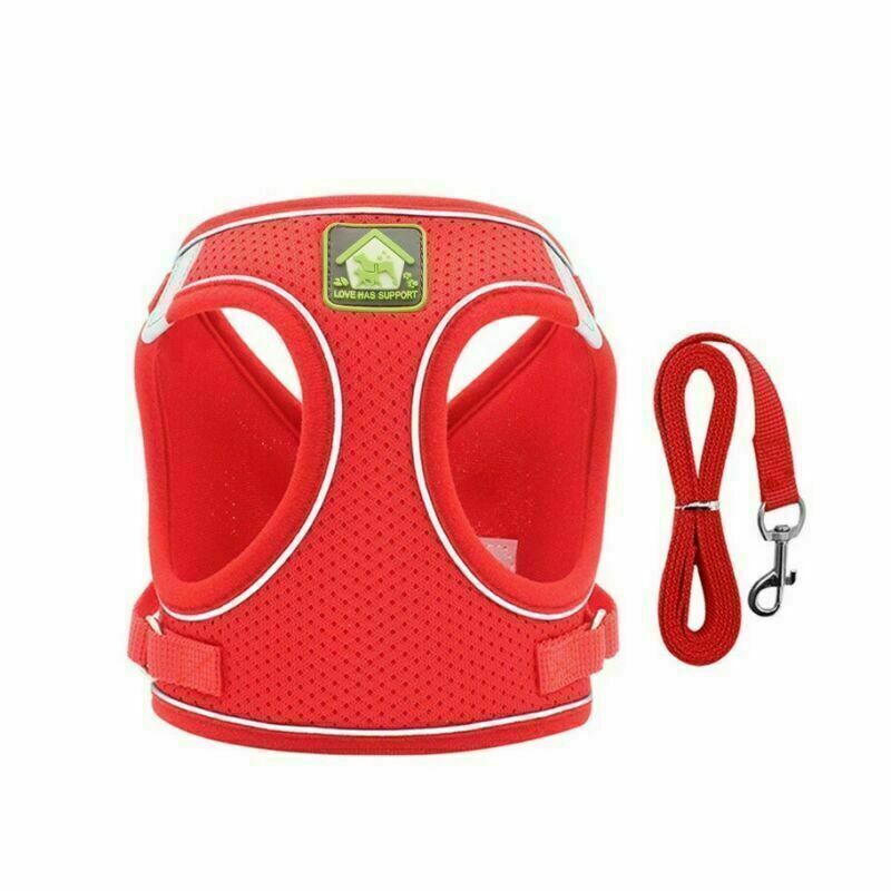 Dog Harness XS Small Lead Set No Pull Adjustable Reflective Mesh Vest