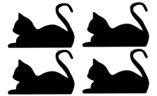 Cute Cat (Set of 4) Black Vinyl Graphic Car Truck Windows Decal vehicle tumbler