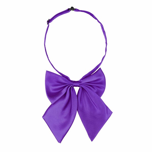 Ladies Ornament Soft Halter Adjustable Bowknot Neck Bow Tie Purple for