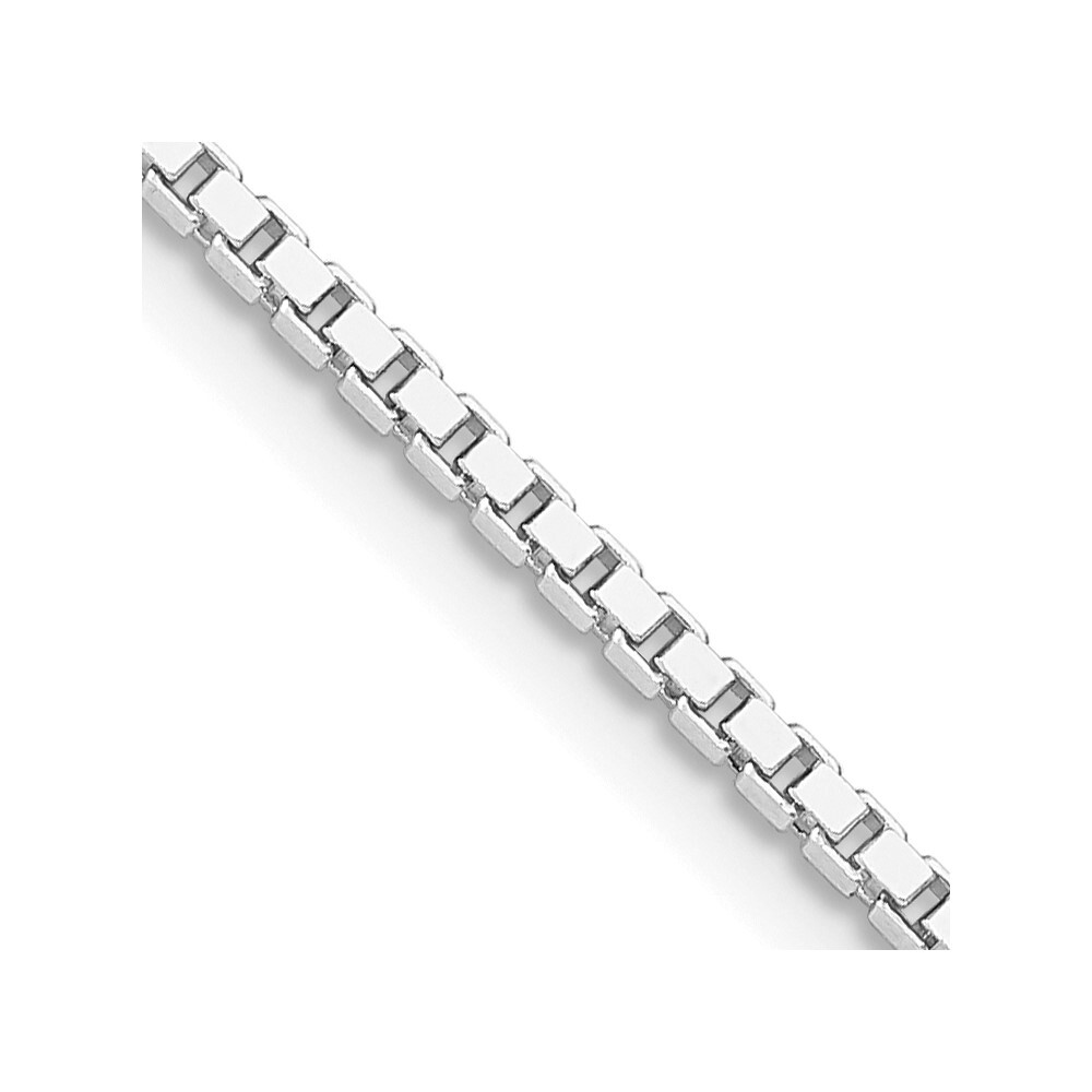 925 Sterling Silver Rhodium-plated Box Chain; 18 inch - Main Image