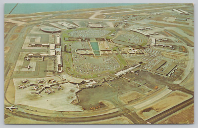 Postcard Aerial View John F. Kennedy International Airport Queens NY