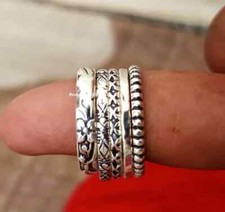 Set Of 5 Sterling Silvers, Pure Silver Rings, Assorted Pattern Rings, All Size