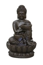 14" H Indoor Buddha Fountain W/LED Light Tabletop Water Fountain Home Decor