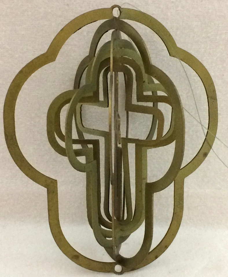 Spinner Viento Acabado Latón 8 Niveles Duradero 6" X 5" Nombre JESÚS Ventana Jardín Foto 4 de 4