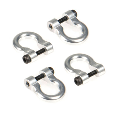 4x Alloy Silver 1:10 RC Crawler Hooks Hitch Tow Schäkel Haken für TRX-4