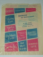 LAKENHEATH AFB MORLEY the NEWS AGENT Confectioner Tobacconist Store Bag c.1960s