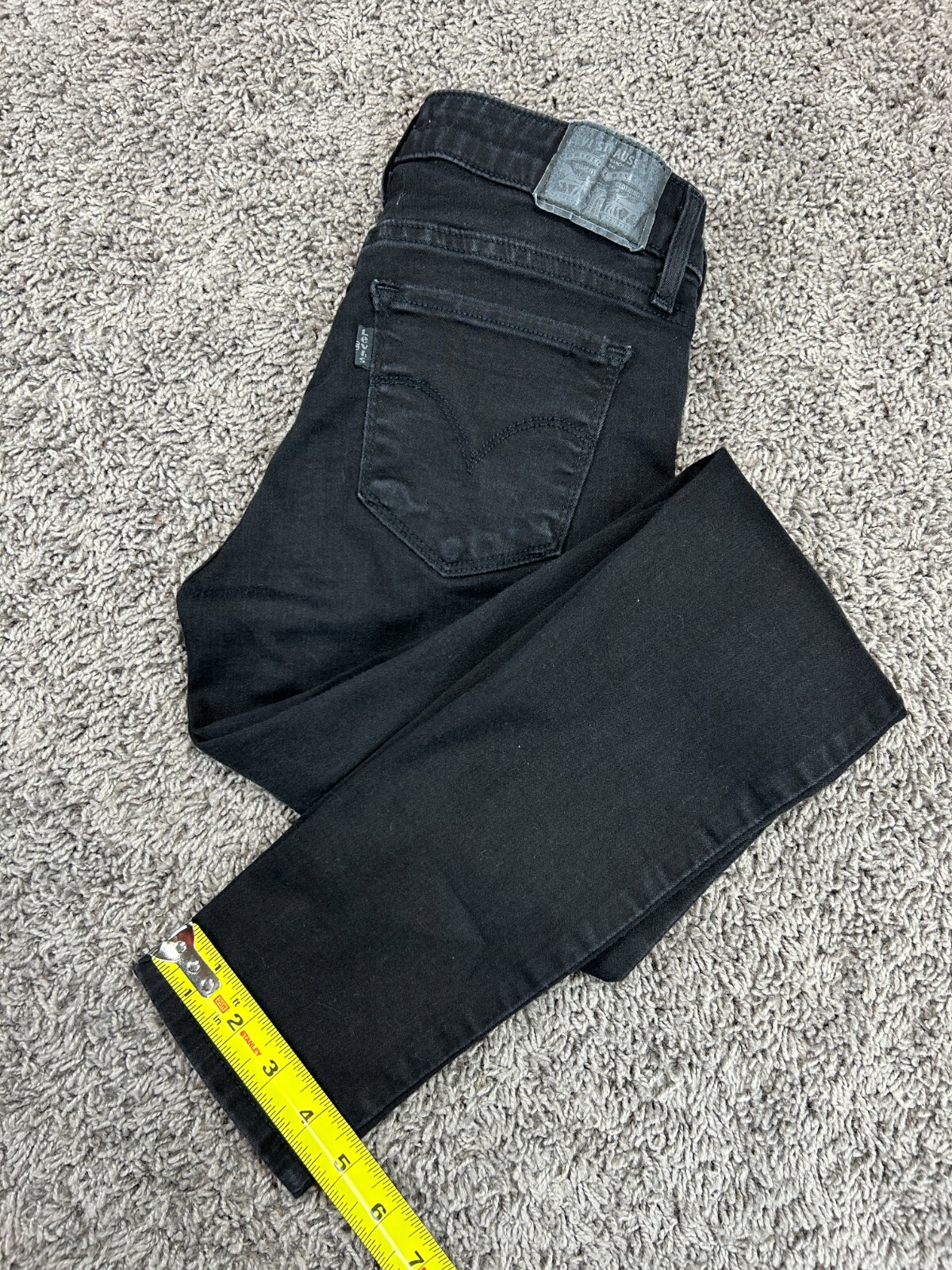 Levis 711 Jeans Women's Size 27 Black Denim Skinny Stretch (Act 27 X28.5") thumbnail 14