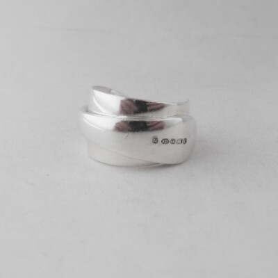 Silber Butterstreuer Löffel Ring Sterling 925 schlicht Handarbeit Punze 2022