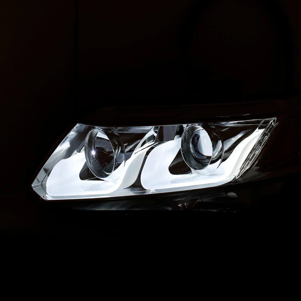 2012-2013 2014 2015 Civic 4 Door Black U-Bar Projector LED Headlights New Pair - Image 3 of 4
