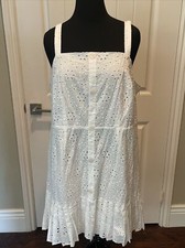 Alexis X Target Women's White Eyelet Lace Button Front Midi Dress, Size 1X 🤍
