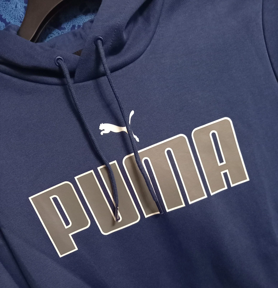 PUMA Core Persian Blue Large Logo Pullover Hoodie Multiple Sizes
