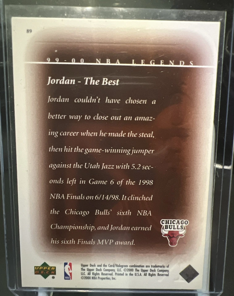 1999-00 Upper Deck NBA Legends - The Best - Michael Jordan #89 - Image 2 of 2