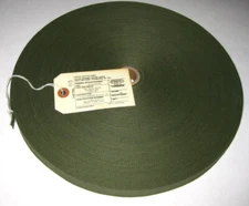 3/4" Mil-Spec Cotton OD, Military Webbing TAPE 3/4 INCH MIL-T 43566A 100 Yd